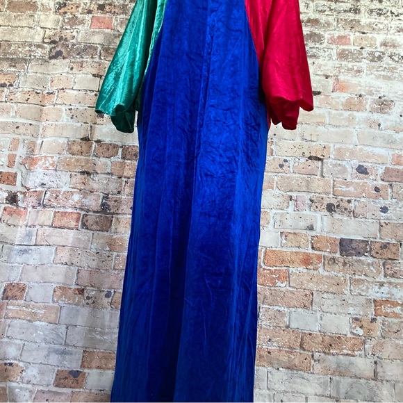 Vintage Keyloun Dress Velour Colorblock Maxi Sz OS - Picture 3 of 11
